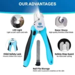 Nail Clipper with LED Light & Safety Guard