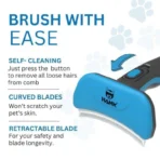 Hank Curved Self-Cleaning Deshedding Brush