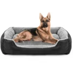 Pet Bed With Anti-Skid Bottom & Machine Washable (Black & Gray)