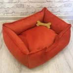 Pet Bed With Anti-Skid Bottom & Machine Washable (Orange)