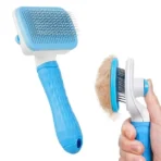 Self Cleaning Slicker Pet Grooming Brush (Blue)