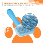 Self Cleaning Slicker Pet Grooming Brush (Blue)