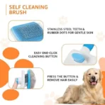 Self Cleaning Slicker Pet Grooming Brush (Blue)